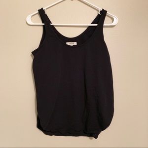 Madewell singlet side slit tank top black